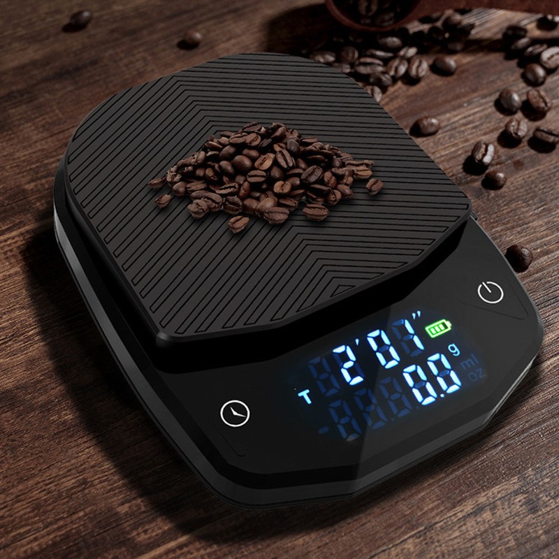 Digital Coffee Scale Rechargeable Clear Display Digital Food Scale with