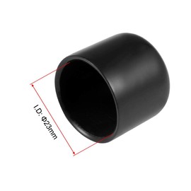 TA-VIGOR 5Pcs Rubber End Caps, 23mm ID Round Flexible Screw End Caps Thread Protectors, Black Vinyl Bolt Covers Rubber Covers for Screws, Tubes, Cables, Wires, etc