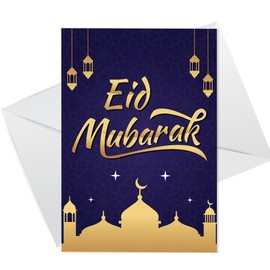 RED OCEAN Eid Mubarak Greetings Card, Ramadan Card For Friends and Family, Ramadan Mubarak Greetings Card For Couples, Neighbours, Colleagues, Greetings Card With White Envelope
