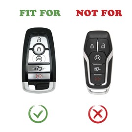 TANDRIVE Key Fob Cover for 2025 2024-2017 Ford F150 F250 F350 F450 F550 F650 F750, 5 Button, Silicone, 2-Pack, Black and Blue