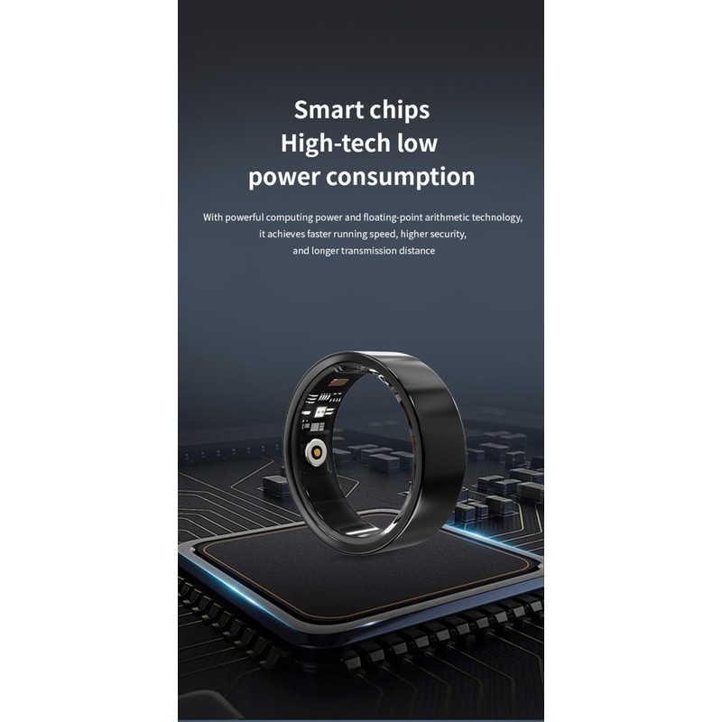 Smart Ring, Blood Pressure Oxygen Sleep Heart Rate Monitoring Smart