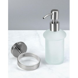 QWORK® Wall Mounted Soap Dispenser, Shower Soap Dispenser, 304 Stainless Steel,Suitable For Shower Gel, Hand Soap