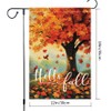 Hello Fall Maple Tree Garden Flag Decor for Outside, Double