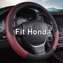 LETINGFAR Steering Wheel Cover for Honda Civic Accord CRV HRV Pilot Passport Odyssey Element Insight Fit Ridgeline Clarity City LX EX EXL Si Hatchback Sport Hybrid Touring Car Accessories (RED)