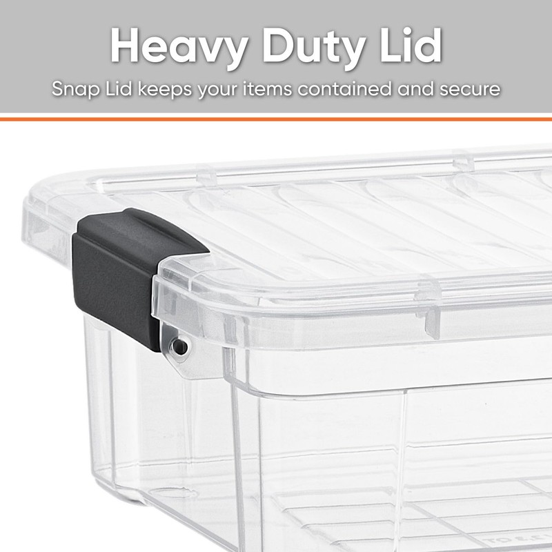 Superio Clear Storage Boxes with Lids, BPA Free Plastic Containers,
