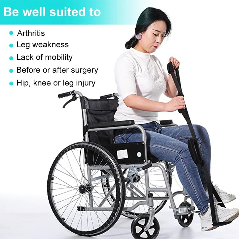 35-44 Inch Long Leg Lifter Strap, Multi-Loop Adjustable Mobility Leg
