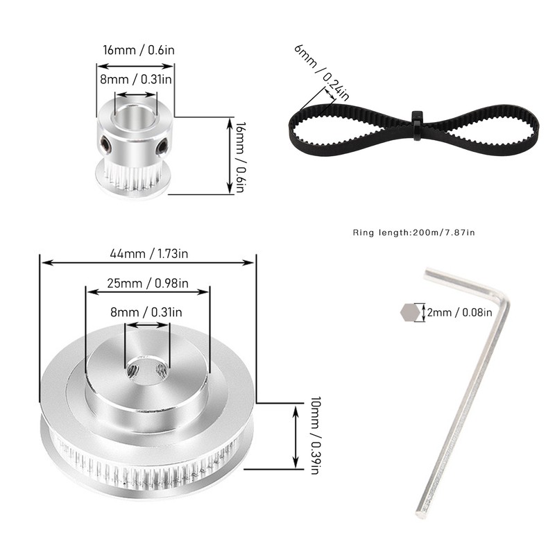 Synchronous Wheel for VORON 2.4 3D Printer 20+60 Teeth 8mm