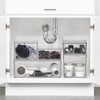mDesign Plastic Stackable Bathroom Storage with Pull Out Bin Organizer