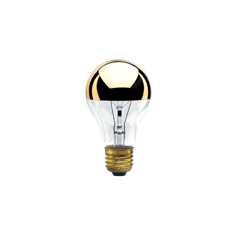 Bulbrite 60A19HG 60-Watt A19 Bulb, Half Gold, Medium Base -