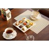 Cinf Compartment Divided Plates rectangular Ceramic Compartments Sauce Dishes Serving