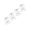 4 Pcs 63x44mm Square Flush Pull Ring Handles 316 Stainless
