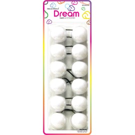 Dream World Hair Accessories | Ponytail Hair Ties 6 PCS | Solid White