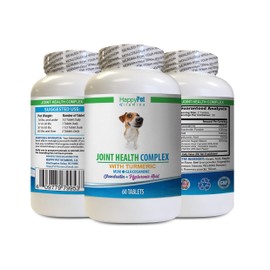 HAPPY PET VITAMINS LLC Dog Joint Supplements Soft Chews - Joint Health Complex with Turmeric for Dogs - with MSM and Turmeric - Hip Support - Dog msm glucosamine - 1 Bottle (60 Tablets)