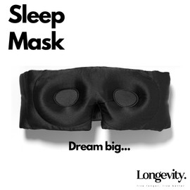Longevity Schlafmaske – Maulbeerseide-Augenmaske, 100 % Verdunkelung, Silberionen-infundiert, luxuriöser Komfort, Schlaf/Reisen
