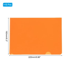PATIKIL L Type Folder Pack of 10 A5 Plastic File Sleeves Transparent Document Sleeves for Office Orange