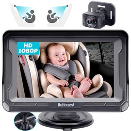 DoHonest Baby Car Camera 1080P HD: Rearview Baby Car Monitor with Night Vision, 150° Wide Angle, 360° Adjustable, Easy USB Plug-and-Play Installation - Infant Car Seat Safety Camera
