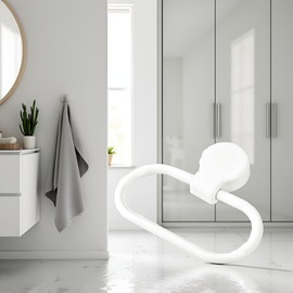 White Towel Ring Towel Rack Hand Holder for Bathroom Self Adhesive Non Punching Adhesive Towel Ring Kitchen Cloth Hanger Bath Towel Bars
