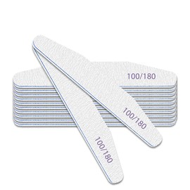elzle 10 PCS Nail Files Set, 100/180 Grit Double-Sided Emery Boards | Professional Nail Styling Tools, Durable Sandpaper Filer for Natural Acrylic Nails, Home and Salon Use