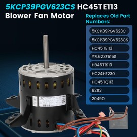 HC45TE113 Blower Fan Motor 5KCP39PGV623CS Compatible with Carrier Bryant Payne Furnace, 3/4HP 1075RPM/3Speeds 115V 9.5A Replace GE Genteq Motor 82113 Y7L623F515S