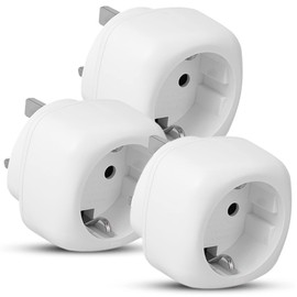 Travel Adaptor | EU to UK Plug Adapter | European to UK Adaptor | 2 Pin to 3 Pin European to UK Adaptor UK to us (WHITE PACK OF 3)