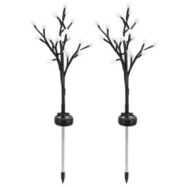 2 Pack Solar Power Tree Branch Light 20 LED Decorative Lights for Outdoor Pathway Garden(Lumière colorée )