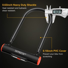 INTEKIN Bike U Lock Heavy Duty Bike Lock Bicycle Lock 16mm U Lock for Bicycle Heavy Duty U Lock with 3 Keys for Road Bikes Mountain Bikes 9.53 * 6.73inch