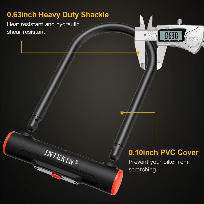 INTEKIN Bike U Lock Heavy Duty Bike Lock Bicycle Lock