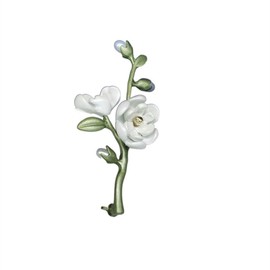 tanxuan Magnolia Flower Brooch Pins Vintage Faux Pearl Leaves Brooches Green Enamel Lapel Pin Brooch Fashion Plant Flowers Statement Brooch Pins Fashion Jewelry Accessories for Women Girl Gift