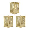3set Pen Holder Golden Appearance Electroplating Quadrate Educational DIY Assembly