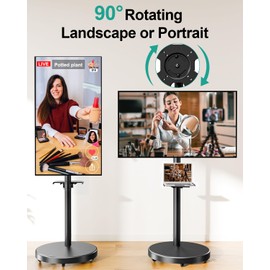 MOUNT PRO TV Rolling Stand - Floor TV Stand Mobile TV Cart for 26-65 inch Screens up to 77 lbs, Rotating TV Stand with Wheels for Home Office Outdoor, Height Adjustable & Metal Shelf, Max VESA 400x400