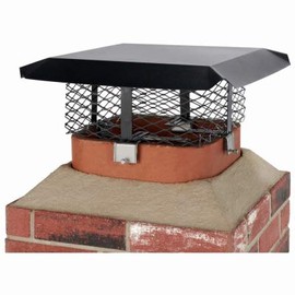 SCADJ-S Adjustable Chimney Cap, Black Steel, 3/4" Mesh - Quantity 1