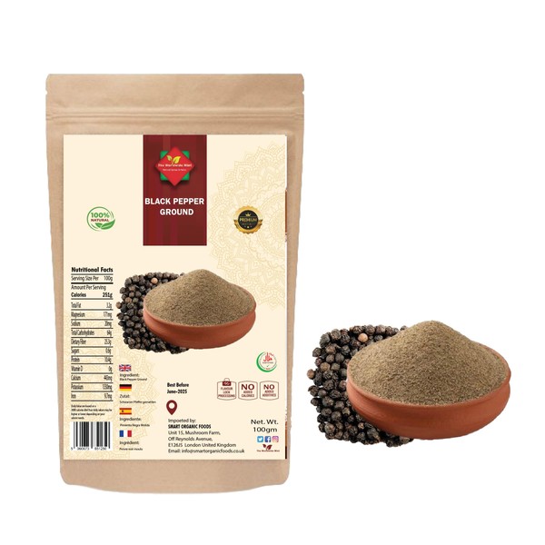 Black Pepper Ground (100g/3.52oz) | Black Pepper Powder | Ground