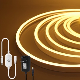 Wisada Dimmable LED Light Strip, 120 LEDs/m 1m Warm White 3000K IP65 Waterproof Flexible LED Neon Strip with ITOUCH Touch Dimmer, CRI90+, Indoor and Outdoor Lighting Decoration