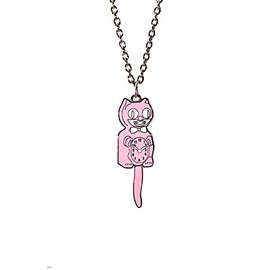 Kit Cat Klock Necklaces (Pink & Silver)