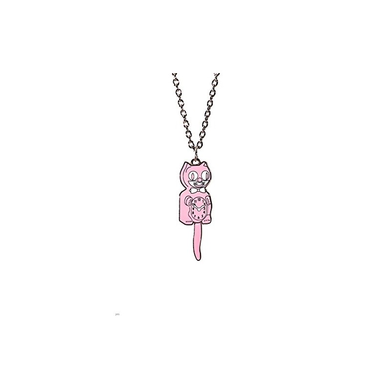 Kit Cat Klock Necklaces (Pink & Silver)