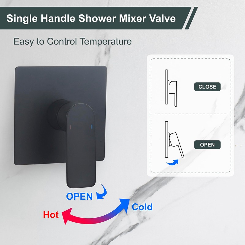 DEOLER Bathroom Shower Handle Valve Wall Mounted Shower Mixer Valves