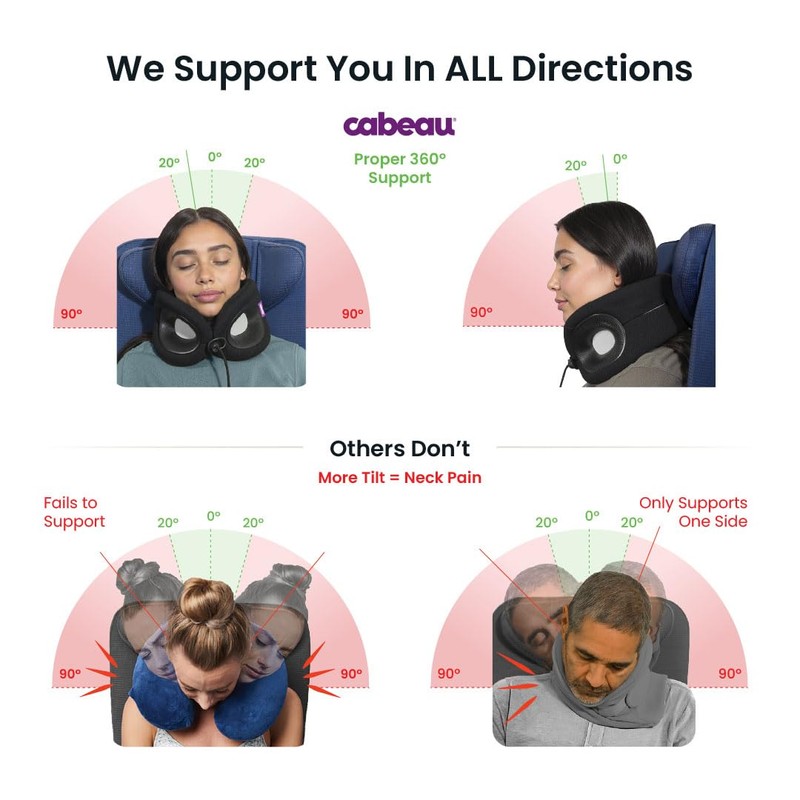 Cabeau Travel Essential Neck Pillow - Fits Most Neck Sizes