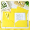 Gueevin 300 Pcs Plastic Folders with Pockets, Two Pocket Folder