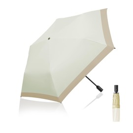 Parasol, Lightweight, Auto Open/Close, Sun or Rain, Folding, One-Touch, Full Light Blocking, Umbrella, Ultra Lightweight, Compact, 7.8 oz (220 g), 6 Ribs, UV Protection, Men's, Women's, Off White x