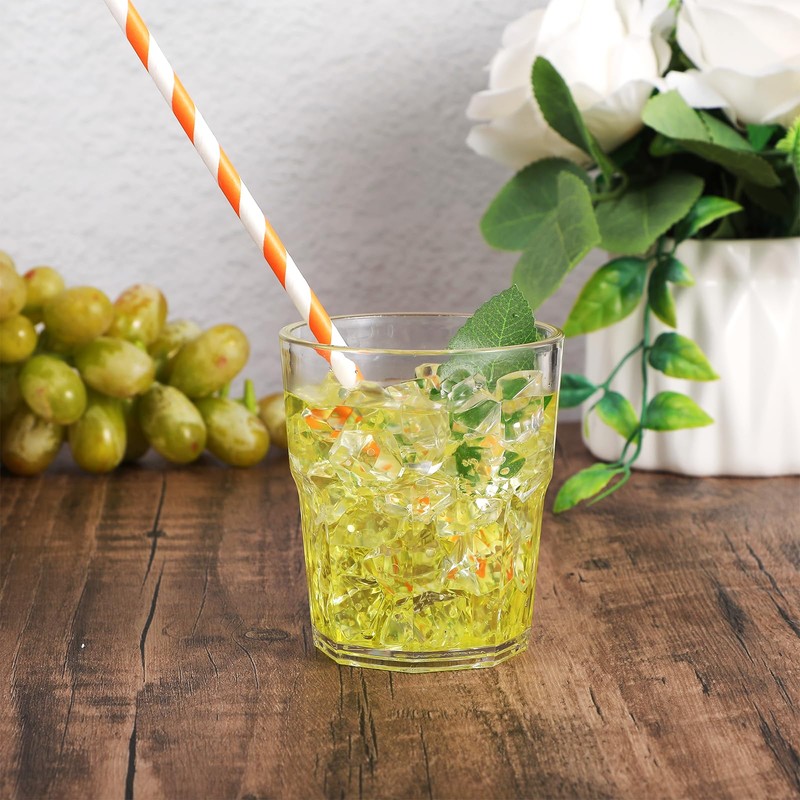 24 Pack Clear Plastic Drinking Glasses, 8 oz Shatterproof Stackable