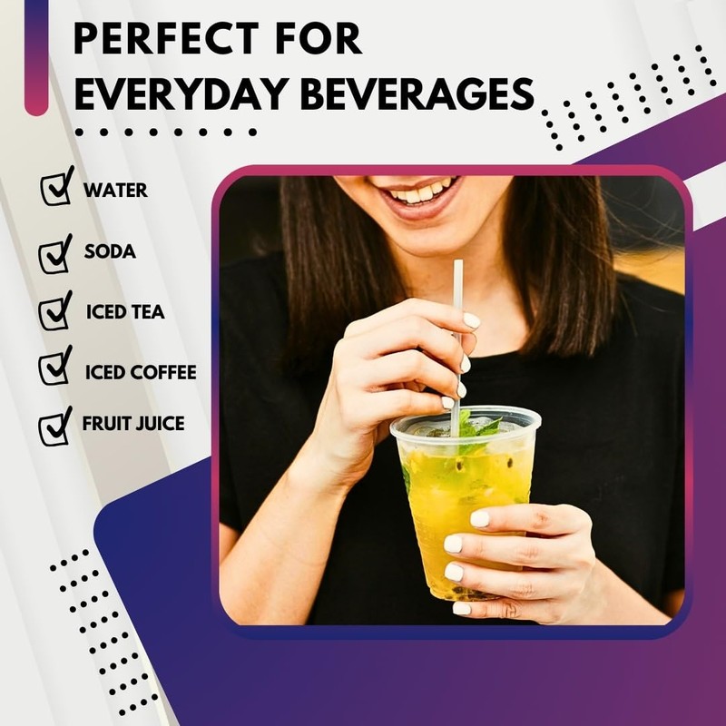 Green Direct Drinking Straws - 10.2 inches Plastic Smoothie Straws