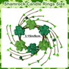 4Pcs St. Patrick's Day Glitter Shamrock Candle Rings