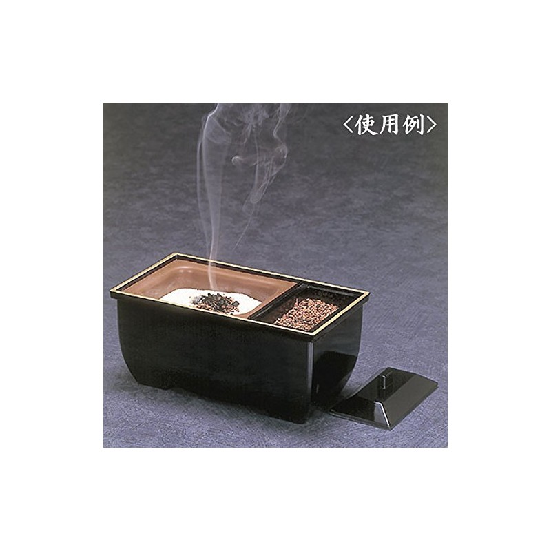 お仏壇の米原 お焼香用 香炉 鉄仙蒔絵 (高さ7cm×幅15.5cm)
