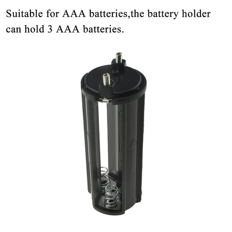 Hahiyo 3xAAA Cylindrical Battery Holder Black Adapter Tube Case Not