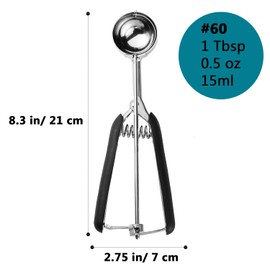 JUNADAEL J Small Cookie Scoop 1 Tablespoon, Cookie Dough Scoop, 1 Tbsp Cookie Scoops for Baking, Melon Baller Scoop, Comfortable Grip, Non-Slip, Smooth Release and Dishwasher Safe