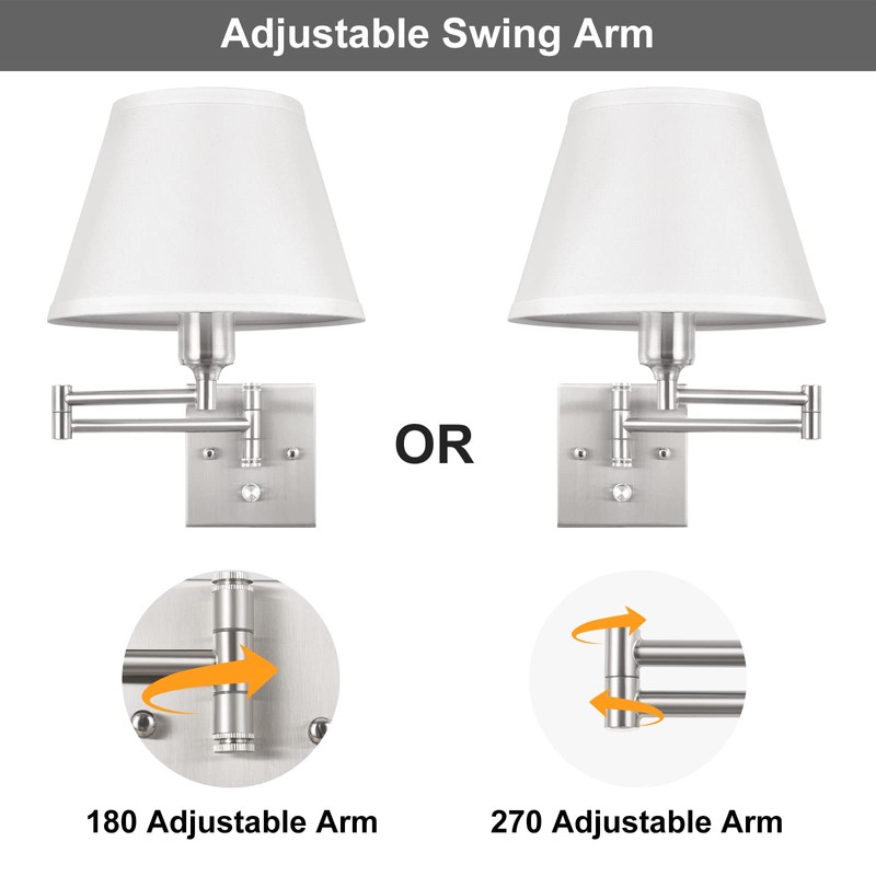 TRLIFE Wall Sconce Plug in, Dimmable Wall Sconces Set of