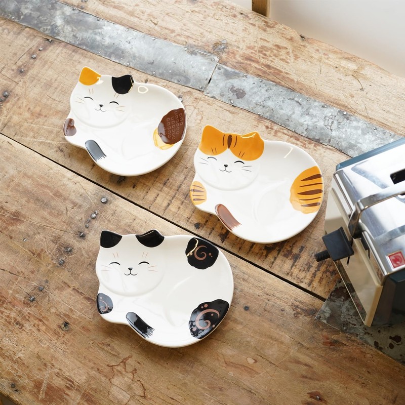 Cat Shaped Ceramic Plate – 6.8 x 5.1 inch Small