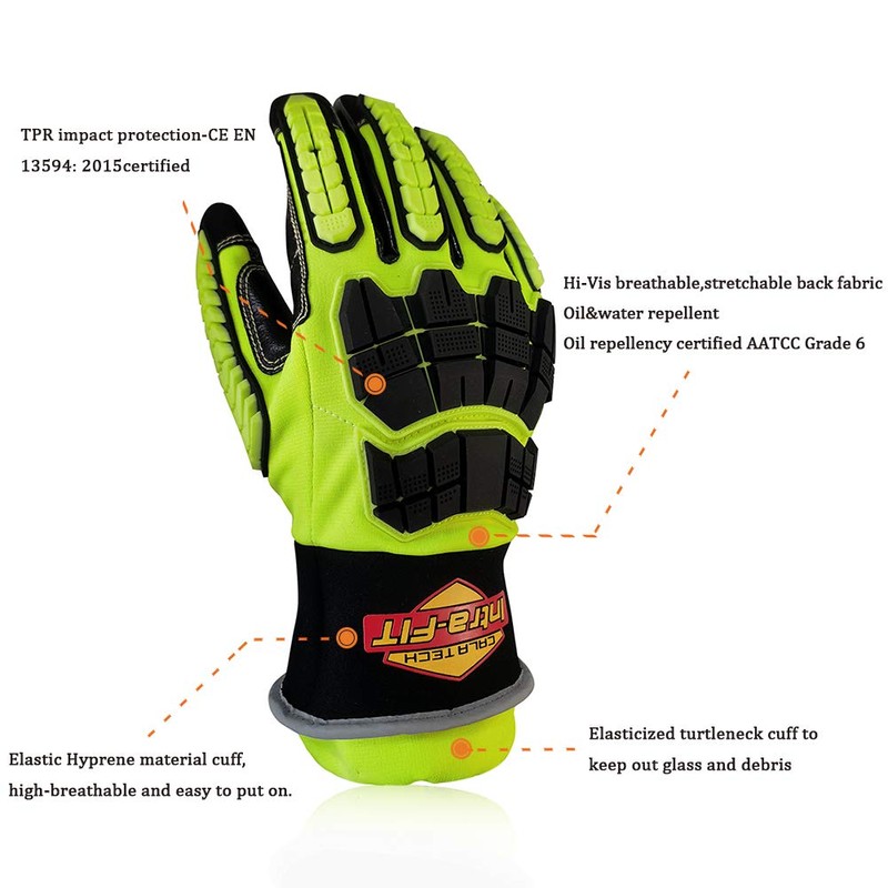 Intra-FIT Rescue Extrication Gloves Impact Oil Rigger Gloves, Water-proof,Great barrier
