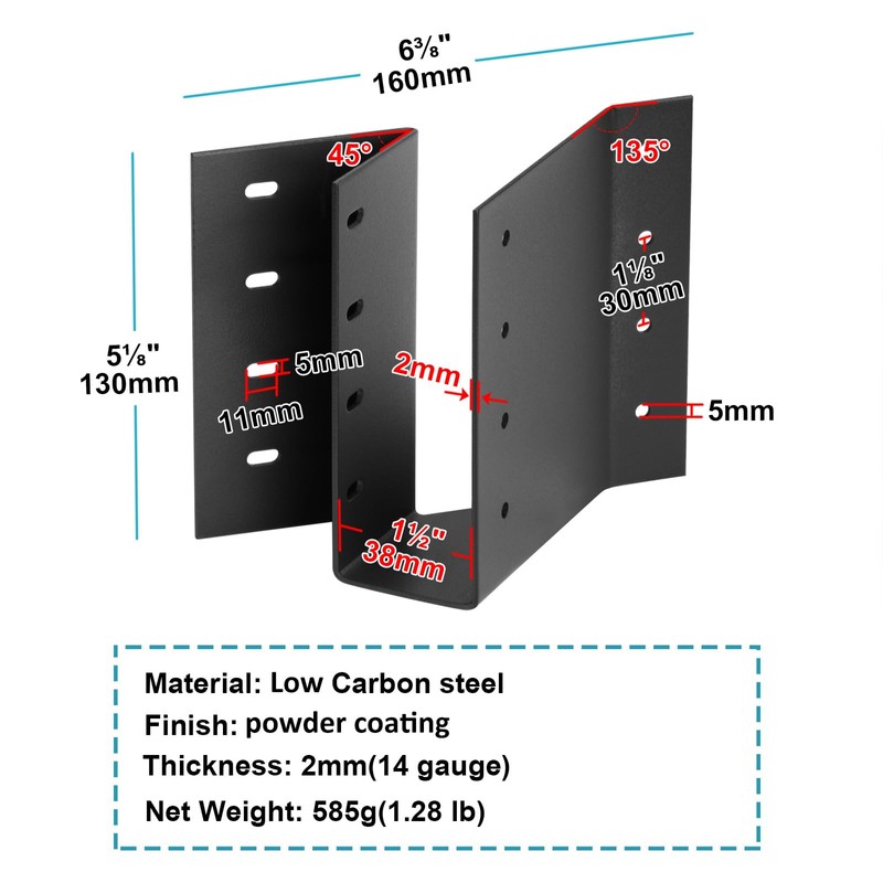 MOUNTAIN_ARK 2 Pack 2 x 6 Joist Hanger Skewed Left