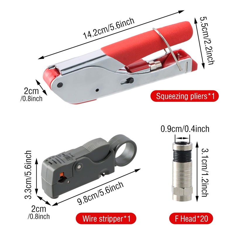 Focenat Crimping Pliers, Wire Stripping Tool, Compression Pliers Set with